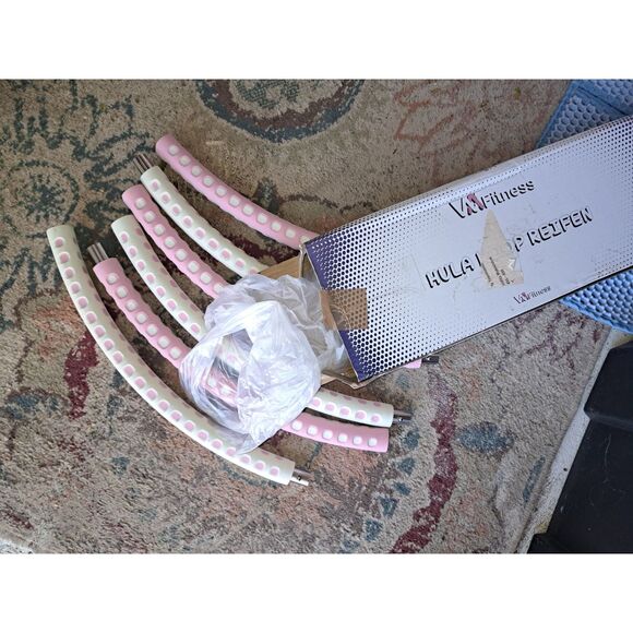 NIB-Overstock Europe - Pink & Cream Exercise Hula Hoop - Picture 5 of 9
